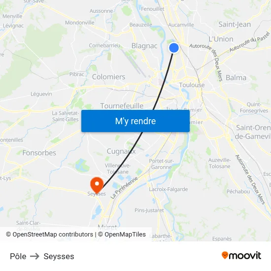 Pôle to Seysses map