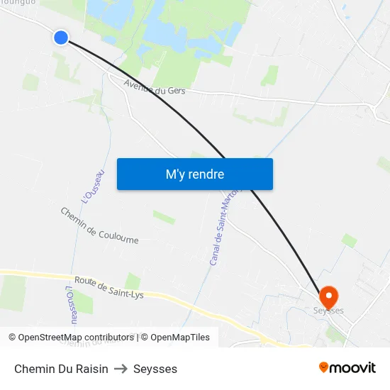 Chemin Du Raisin to Seysses map