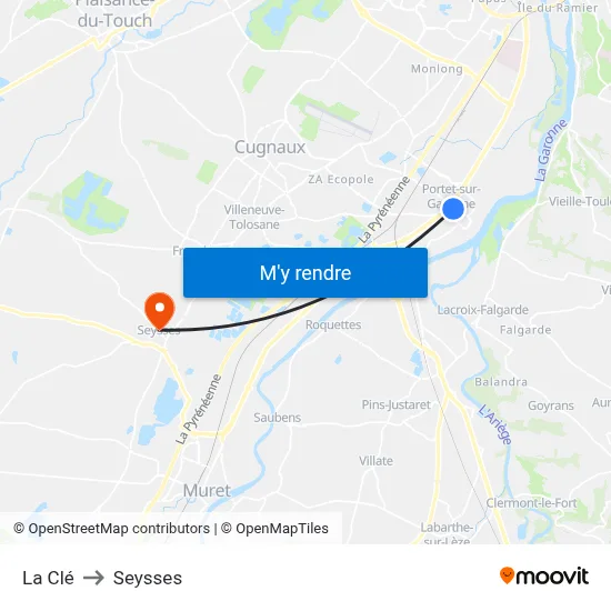 La Clé to Seysses map
