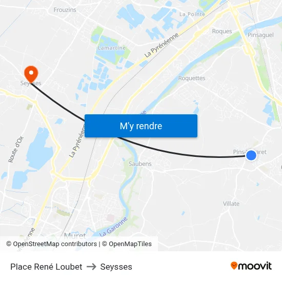 Place René Loubet to Seysses map