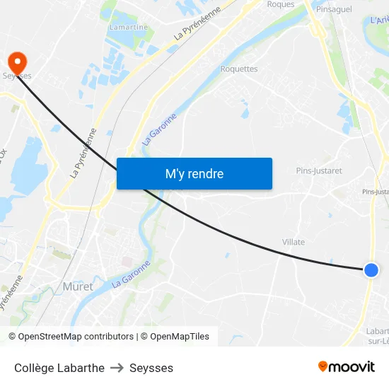 Collège Labarthe to Seysses map