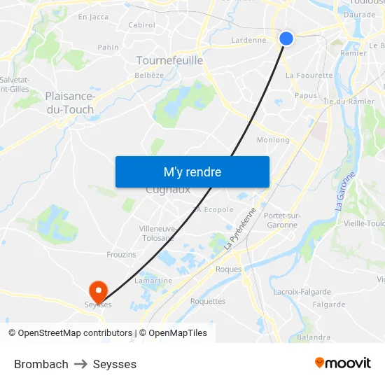 Brombach to Seysses map