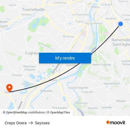 Creps  Onera to Seysses map