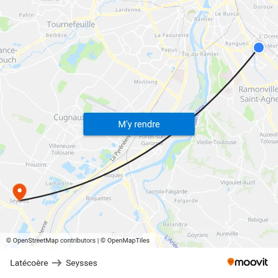 Latécoère to Seysses map