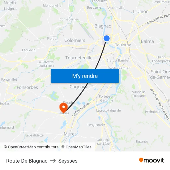 Route De Blagnac to Seysses map