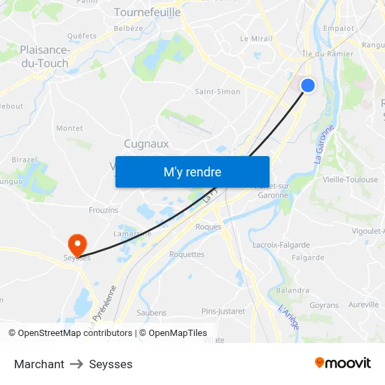 Marchant to Seysses map