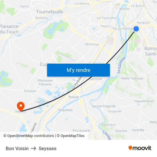 Bon Voisin to Seysses map