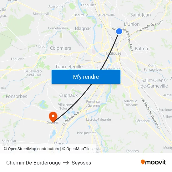 Chemin De Borderouge to Seysses map