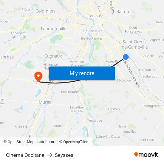 Cinéma Occitane to Seysses map