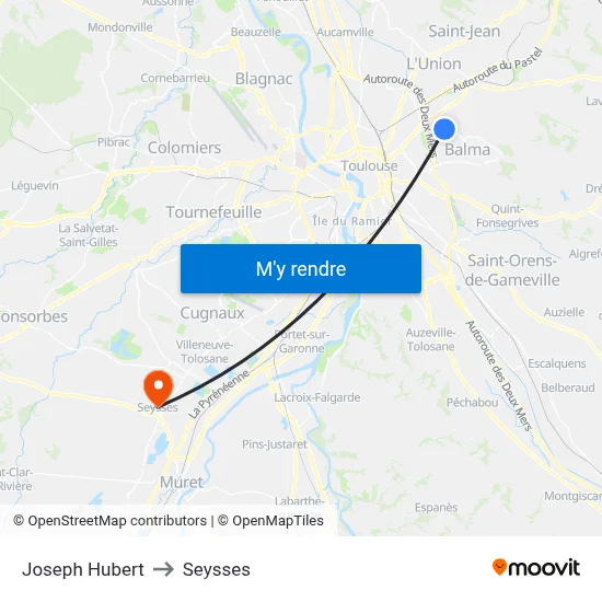 Joseph Hubert to Seysses map