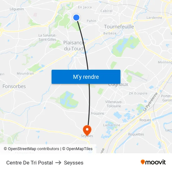 Centre De Tri Postal to Seysses map