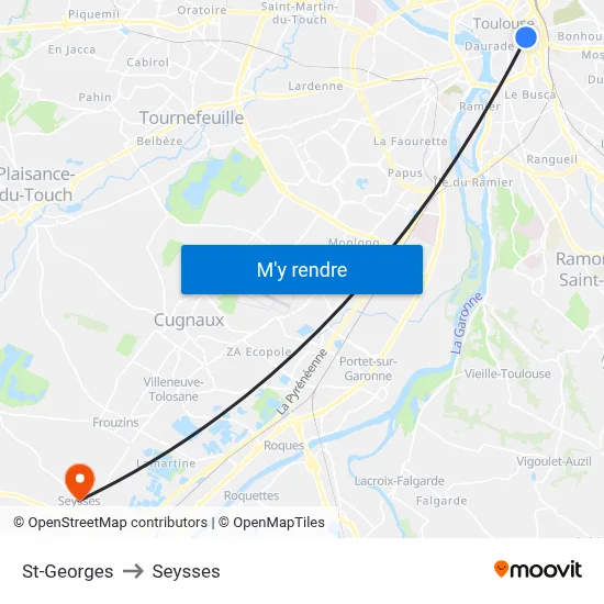 St-Georges to Seysses map