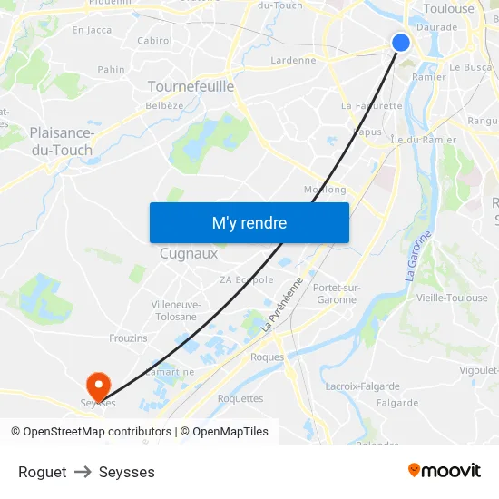 Roguet to Seysses map