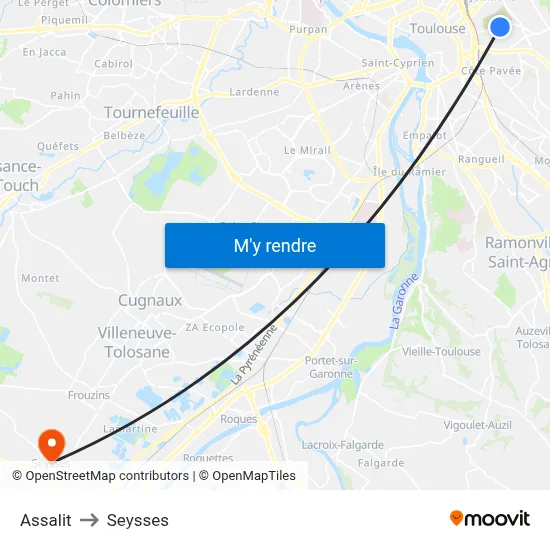 Assalit to Seysses map