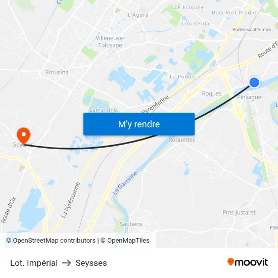 Lot. Impérial to Seysses map
