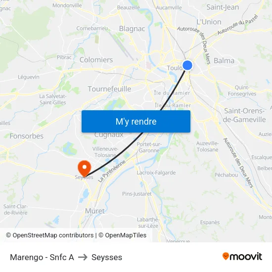 Marengo - Snfc A to Seysses map