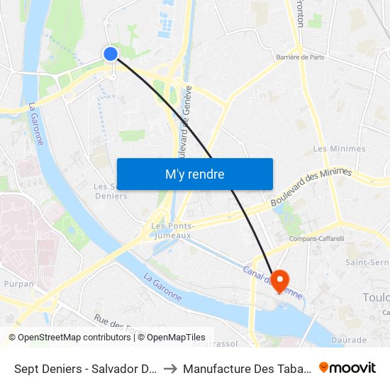 Sept Deniers - Salvador Dali to Manufacture Des Tabacs map