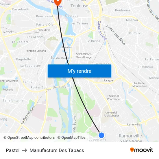 Pastel to Manufacture Des Tabacs map