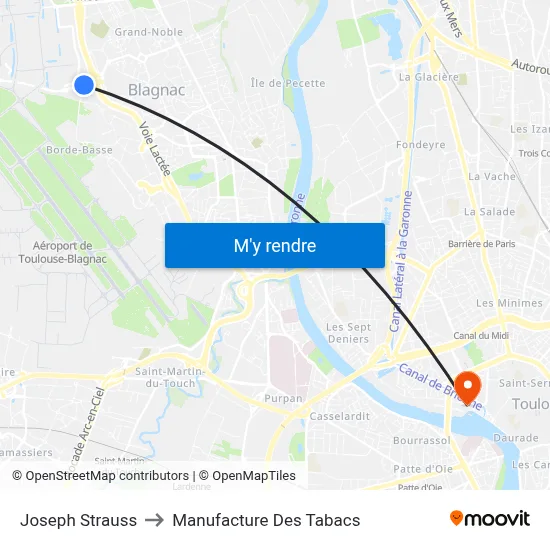 Joseph Strauss to Manufacture Des Tabacs map