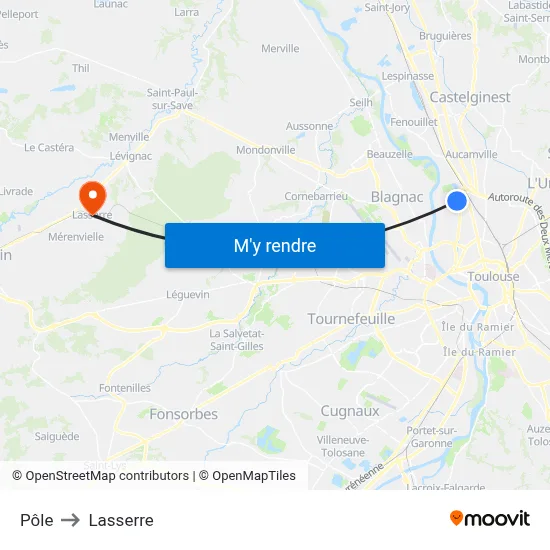 Pôle to Lasserre map