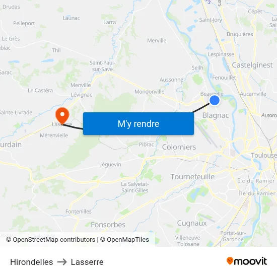Hirondelles to Lasserre map