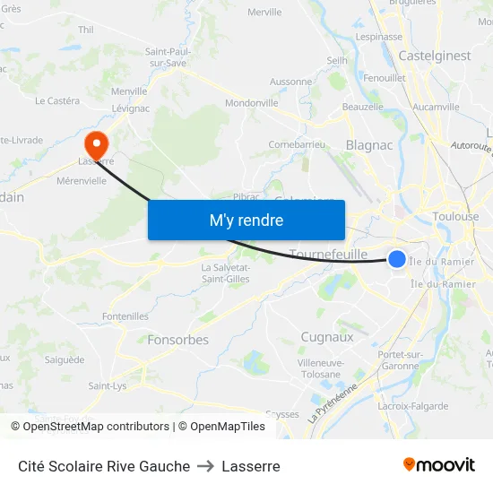 Cité Scolaire Rive Gauche to Lasserre map