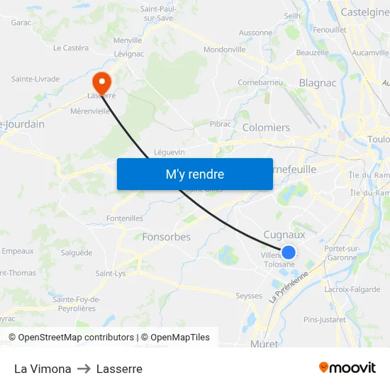 La Vimona to Lasserre map