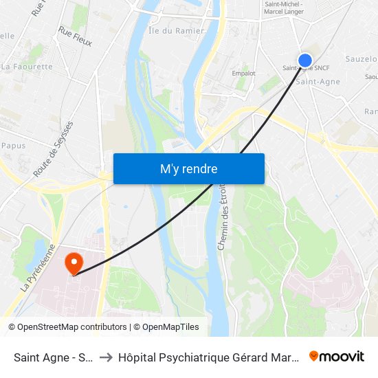 Saint Agne - Sncf to Hôpital Psychiatrique Gérard Marchant map