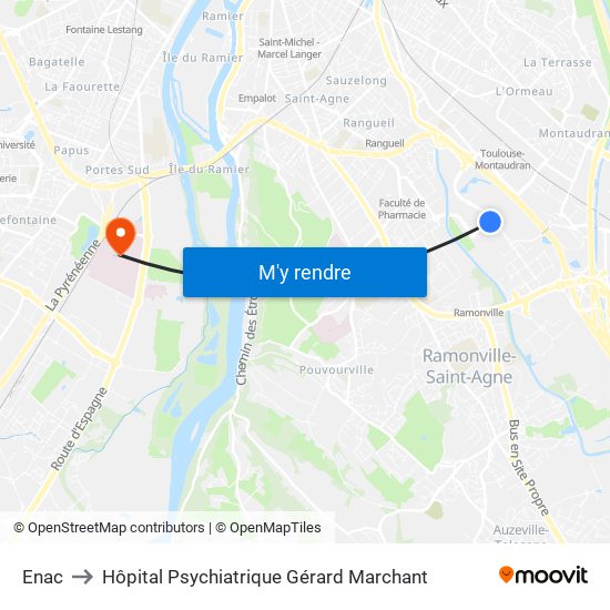 Enac to Hôpital Psychiatrique Gérard Marchant map
