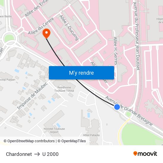 Chardonnet to U 2000 map