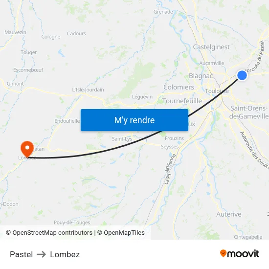 Pastel to Lombez map