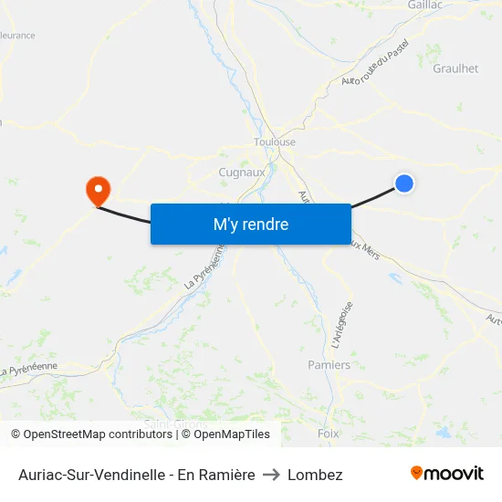 Auriac-Sur-Vendinelle - En Ramière to Lombez map