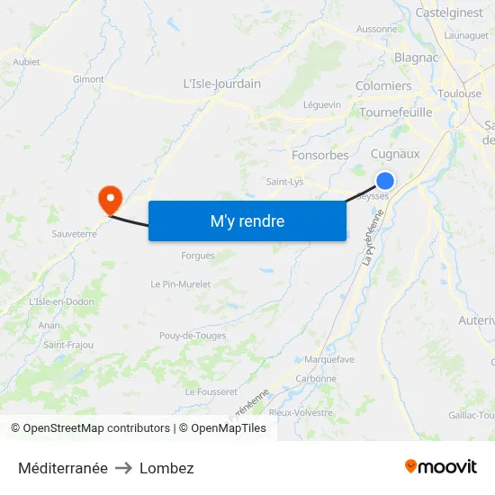 Méditerranée to Lombez map
