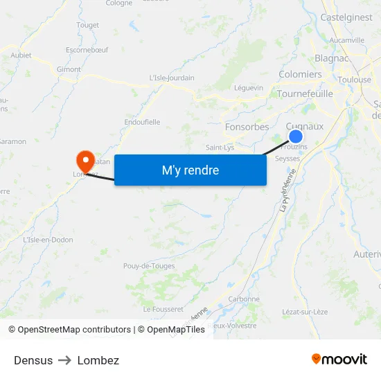 Densus to Lombez map