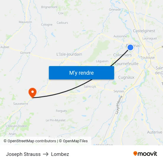 Joseph Strauss to Lombez map
