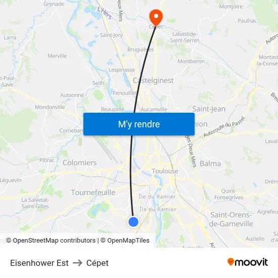 Eisenhower Est to Cépet map