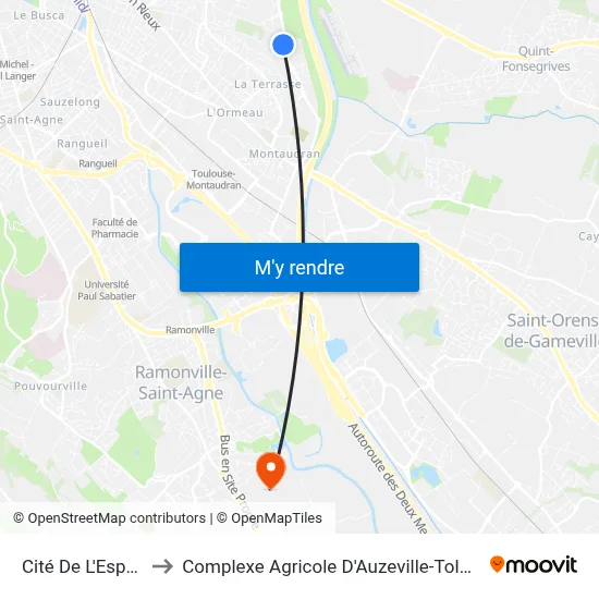 Cité De L'Espace to Complexe Agricole D'Auzeville-Tolosane map