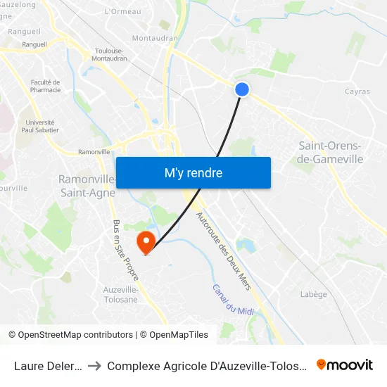 Laure Delerot to Complexe Agricole D'Auzeville-Tolosane map