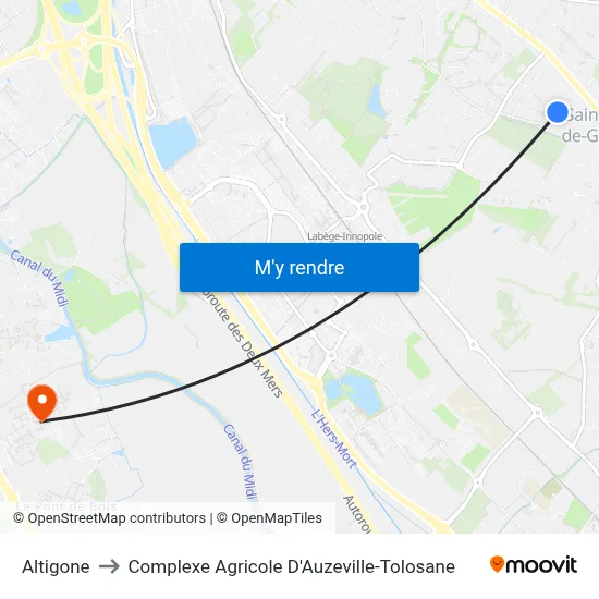Altigone to Complexe Agricole D'Auzeville-Tolosane map