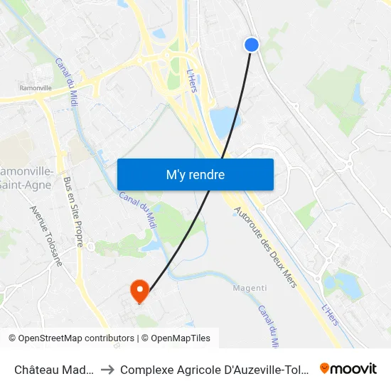 Château Madron to Complexe Agricole D'Auzeville-Tolosane map
