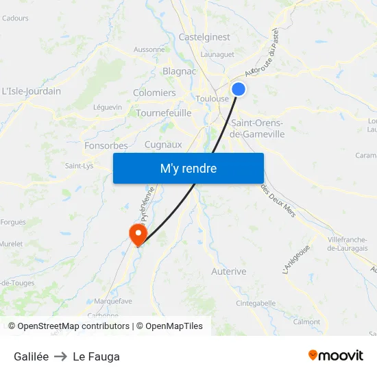 Galilée to Le Fauga map