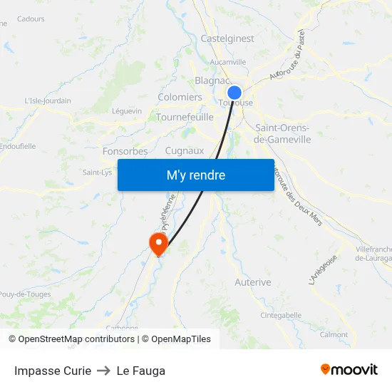 Impasse Curie to Le Fauga map