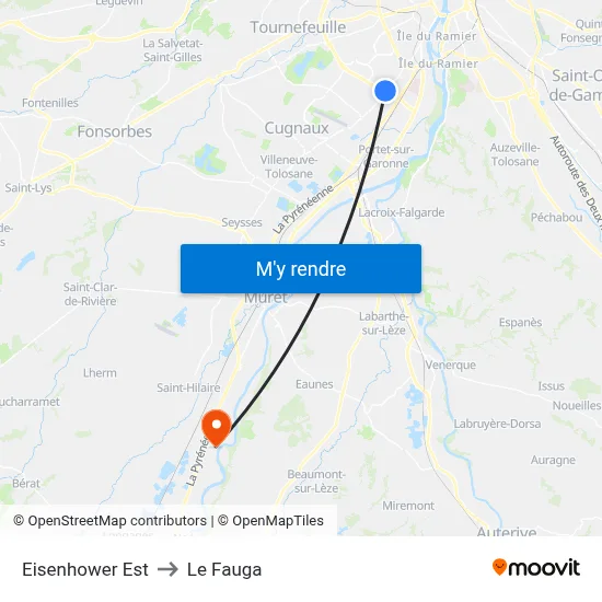 Eisenhower Est to Le Fauga map