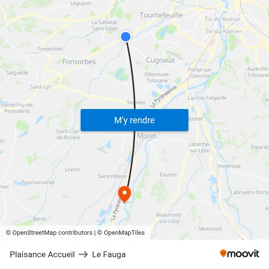 Plaisance Accueil to Le Fauga map