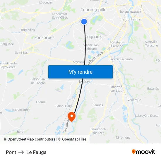 Pont to Le Fauga map