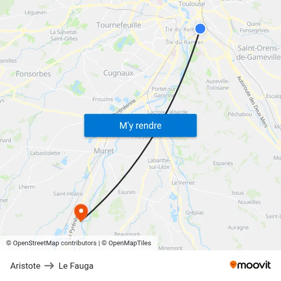 Aristote to Le Fauga map