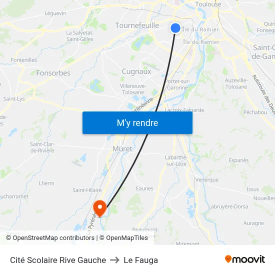 Cité Scolaire Rive Gauche to Le Fauga map