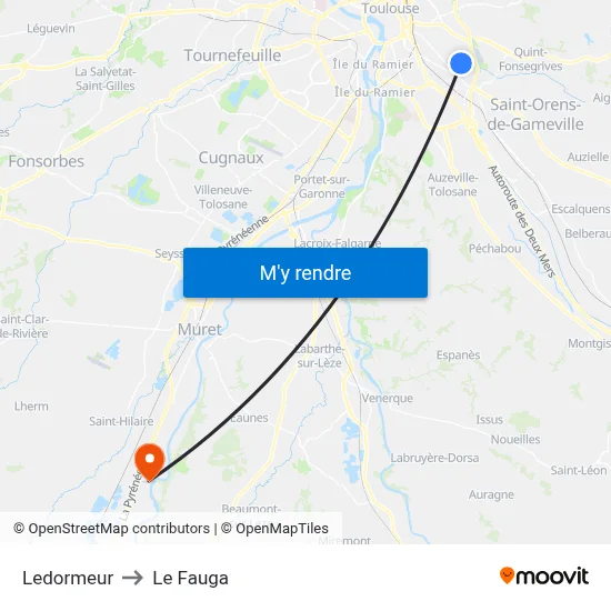 Ledormeur to Le Fauga map