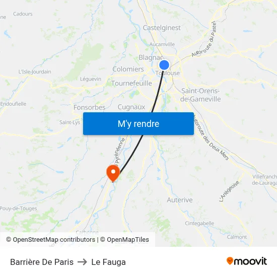 Barrière De Paris to Le Fauga map