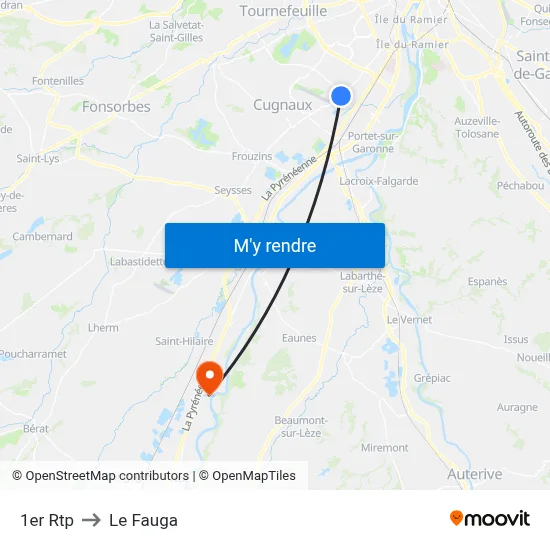 1er Rtp to Le Fauga map